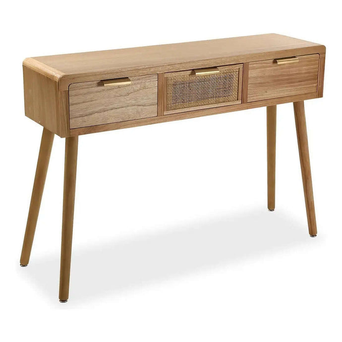 Hall Table with 3 Drawers Versa 30 x 78 x 110 cm Paolownia wood Bigbuy