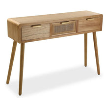 Carica l&#39;immagine nel visualizzatore di Gallery, Hall Table with 3 Drawers Versa 30 x 78 x 110 cm Paolownia wood Bigbuy