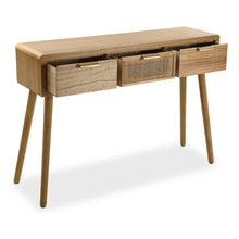 Carica l&#39;immagine nel visualizzatore di Gallery, Hall Table with 3 Drawers Versa 30 x 78 x 110 cm Paolownia wood Bigbuy