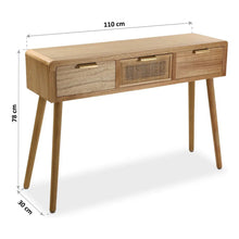 Carica l&#39;immagine nel visualizzatore di Gallery, Hall Table with 3 Drawers Versa 30 x 78 x 110 cm Paolownia wood Bigbuy
