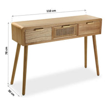 Carica l&#39;immagine nel visualizzatore di Gallery, Hall Table with 3 Drawers Versa 30 x 78 x 110 cm Paolownia wood Bigbuy
