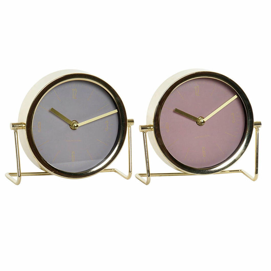 Set 2 Orologi da Tavolo DKD Home Decor – Metallo Dorato e Cristallo Stile Scandinavo | Orologio Design Moderno per Casa e Ufficio