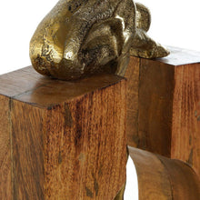 Carica l&#39;immagine nel visualizzatore di Gallery, Statua Moderna DKD Home Decor – Scultura in Alluminio Dorato e Legno di Mango 25x7,5x39 cm | Decorazione d’Interni Design per Casa e Ufficio