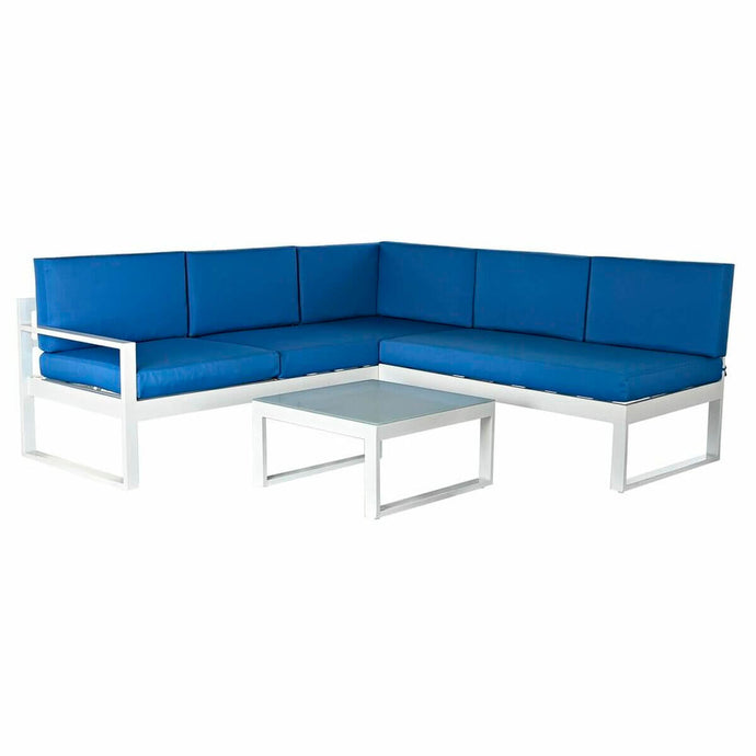 Garden sofa DKD Home Decor Blue Polyester Aluminium (192 x 192 x 92 Bigbuy