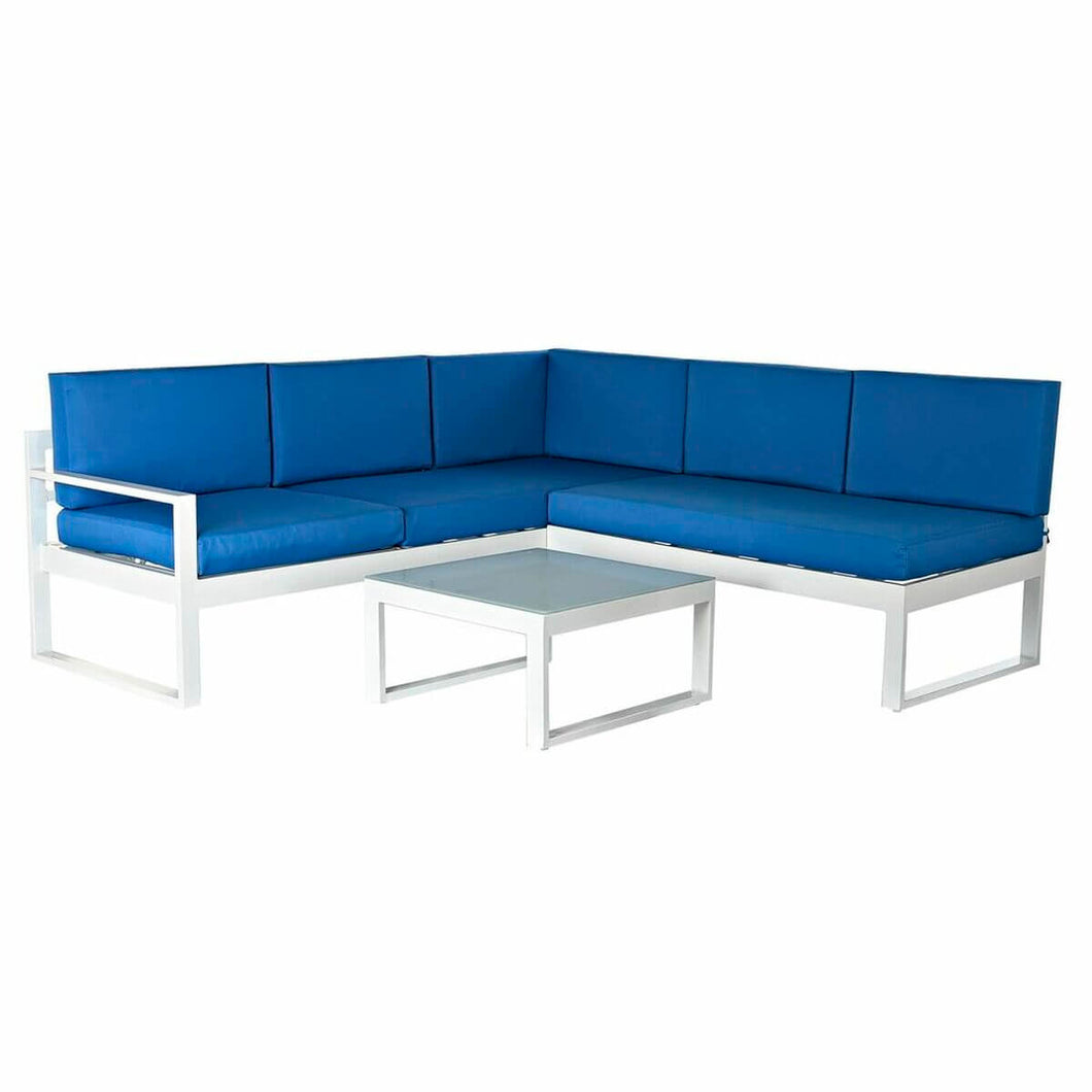 Garden sofa DKD Home Decor Blue Polyester Aluminium (192 x 192 x 92 Bigbuy