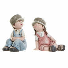 Carica l&#39;immagine nel visualizzatore di Gallery, Set 2 Statue Bambini DKD Home Decor – Figure Decorative in Fibra di Vetro Blu e Rosa 24x35x36 cm | Idee Regalo e Arredo Casa