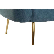 Carica l&#39;immagine nel visualizzatore di Gallery, Sofa DKD Home Decor Foam Blue Golden Metal Wood 129 x 75 x 73 cm Bigbuy