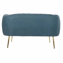 Carica l&#39;immagine nel visualizzatore di Gallery, Sofa DKD Home Decor Foam Blue Golden Metal Wood 129 x 75 x 73 cm Bigbuy