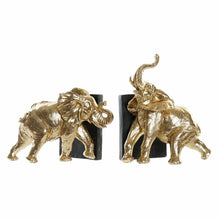 Carica l&#39;immagine nel visualizzatore di Gallery, Set Fermalibri Elefante Dorato DKD Home Decor – Resina Stile Coloniale 22x15x25 cm | Porta Libri di Design per Casa, Studio e Regalo