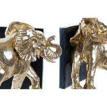Carica l&#39;immagine nel visualizzatore di Gallery, Set Fermalibri Elefante Dorato DKD Home Decor – Resina Stile Coloniale 22x15x25 cm | Porta Libri di Design per Casa, Studio e Regalo