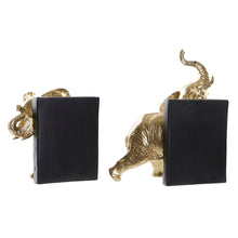 Carica l&#39;immagine nel visualizzatore di Gallery, Set Fermalibri Elefante Dorato DKD Home Decor – Resina Stile Coloniale 22x15x25 cm | Porta Libri di Design per Casa, Studio e Regalo