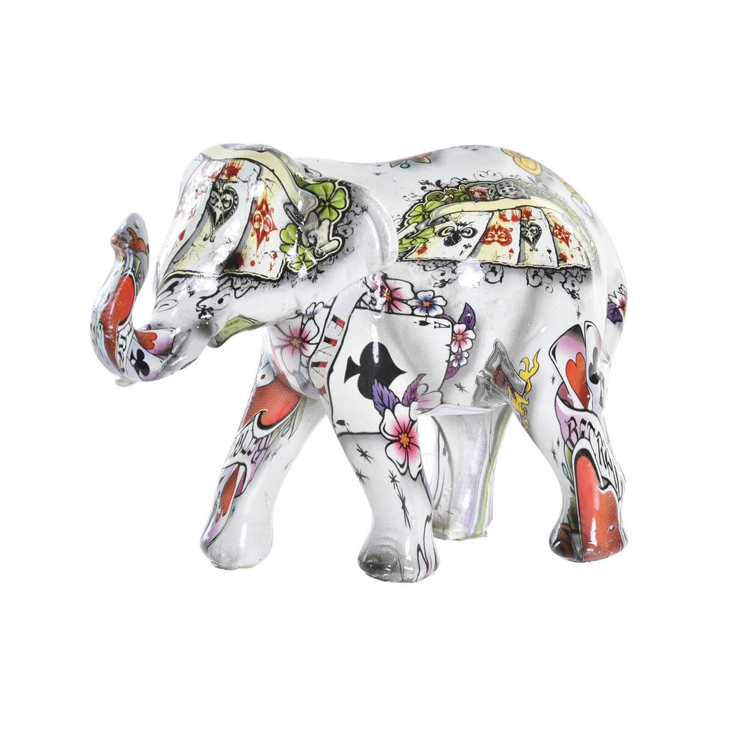 Decorative Figure DKD Home Decor White Multicolour Elephant Colonial