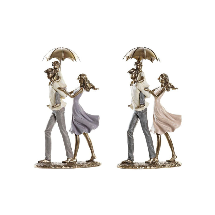 Statua Coppia con Ombrello DKD Home Decor – Figura Decorativa in Rame e Metallo 17,5x8,5x31 cm | Scultura Romantica per Arredo Casa