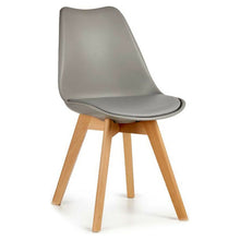 Carica l&#39;immagine nel visualizzatore di Gallery, Dining Chair Grey Light brown Wood Plastic (48 x 43 x 82 cm)