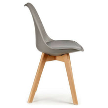 Carica l&#39;immagine nel visualizzatore di Gallery, Dining Chair Grey Light brown Wood Plastic (48 x 43 x 82 cm)