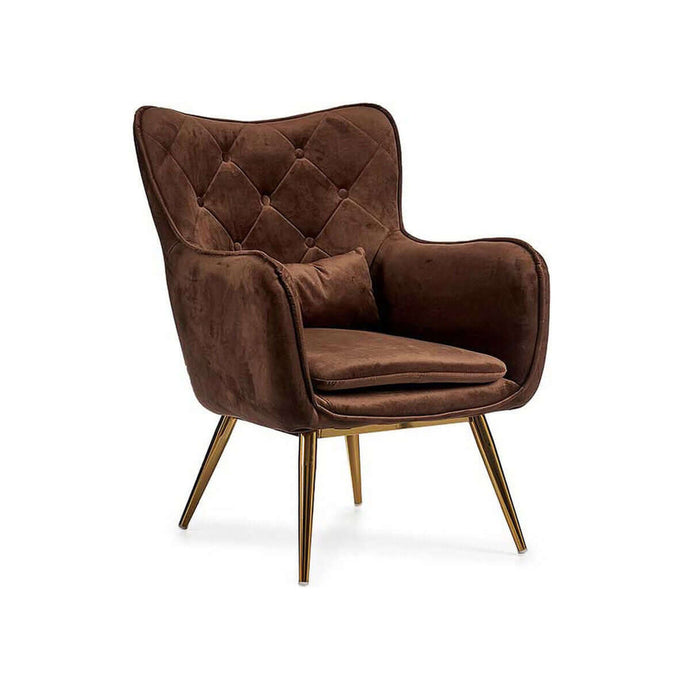 Armchair Brown Velvet (68 x 92 x 70 cm) Bigbuy