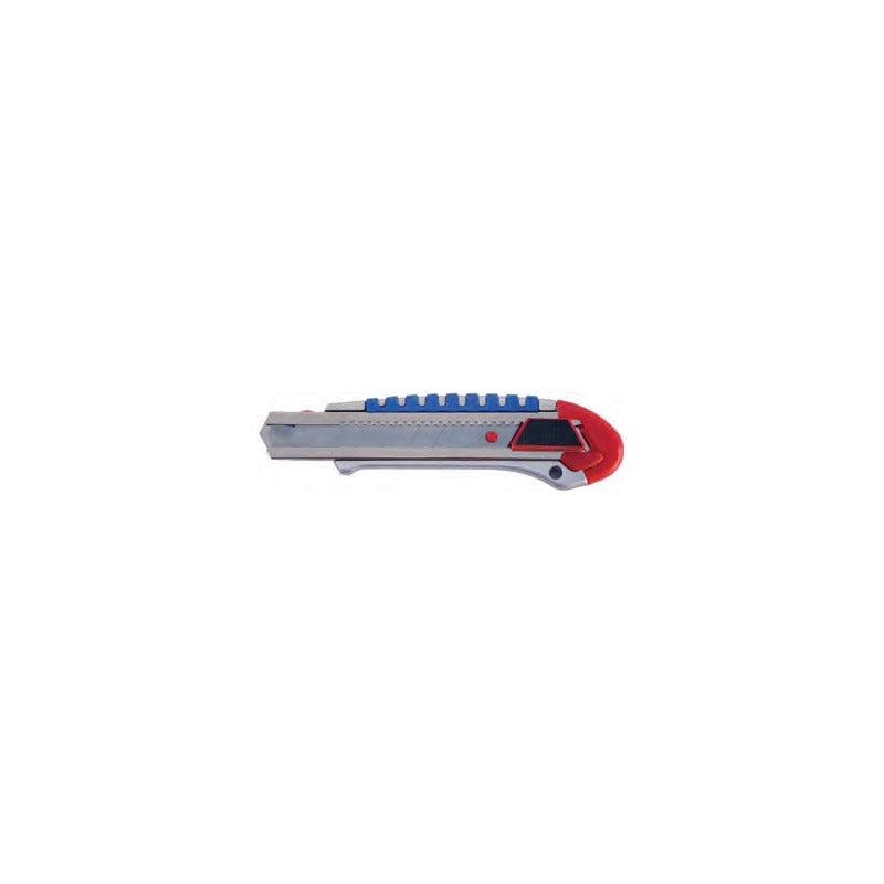 Cutter in metallo lama 25 mm con impugnatura in gomma
