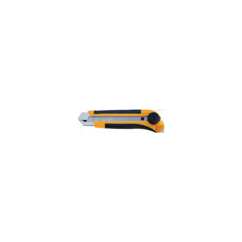 Cutter in plastica lama 25 mm con blocco a rotella