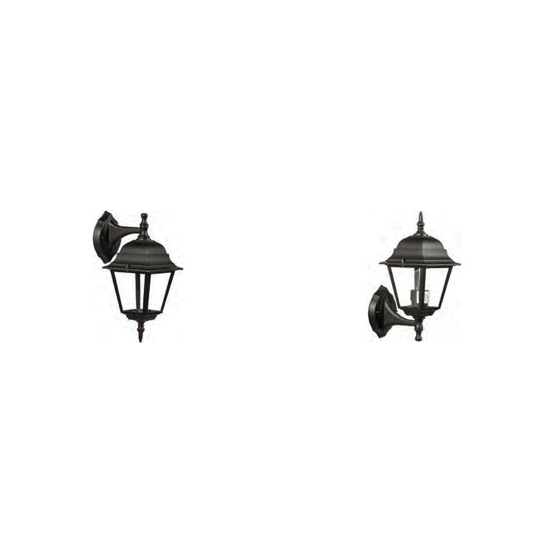 Lampada Eolo da parete esterna nera E27 IP44