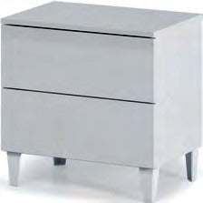 Comodino Loft 2 cassetti bianco lucido - 50 × 34 × 49 cm - foto catalogo Eurogross
