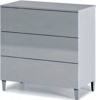 Cassettiera comò Loft 3 cassetti bianco lucido - 80 × 40 × 80 cm - foto catalogo Eurogross