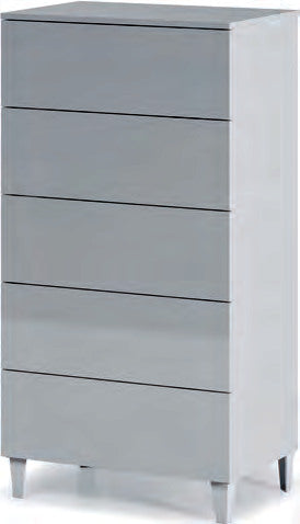 Cassettiera settimanale Loft 5 cassetti bianco lucido - 61 × 40 × 117 cm - foto catalogo Eurogross