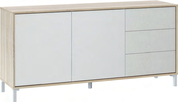 Credenza Brooklin 2 ante e 3 cassetti – 154 × 41 × 74 cm – fotografia da catalogo Eurogross