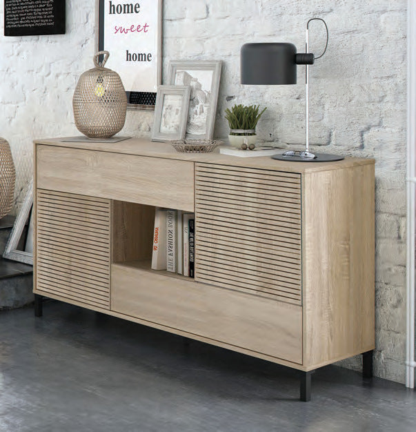 Credenza 2 ante e 2 cassetti rovere Canadian 151 × 41 × 80 cm - foto Eurogross