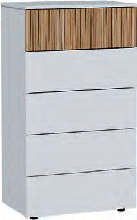 Cassettiera settimanale 5 cassetti bianco Artik Natur - 61 × 40 × 109 cm - foto originale da Eurogross