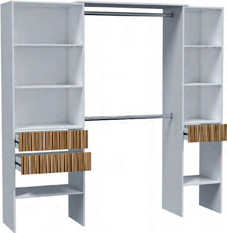 Armadio guardaroba componibile con ripiani e cassetti - 190 × 40 × 187 cm - foto originale da Eurogross