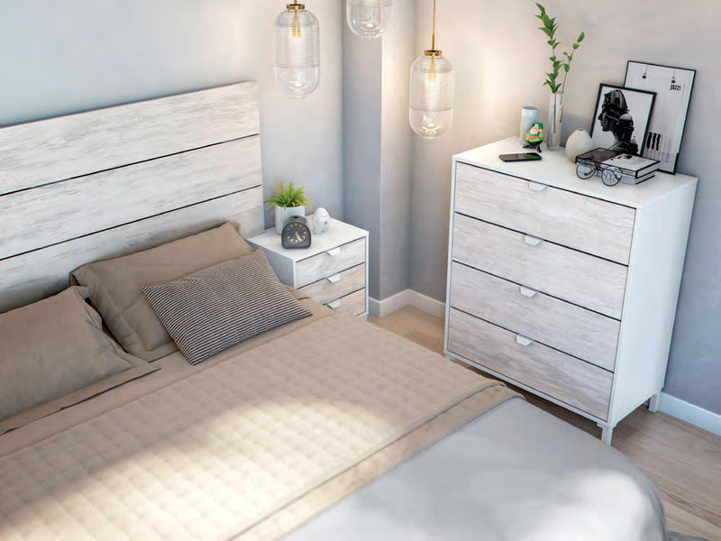 Cassettiera comò Soho 4 cassetti bianco Artik Velho - 78 × 40 × 94 cm - foto originale da Eurogross