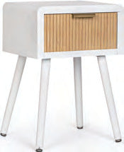 Comodino Charley con 1 cassetto con frontali in legno, 40 × 30 × 57 cm