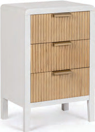 Cassettiera Charley 3 cassetti compatta con frontali in legno, 40 × 30 × 62 cm