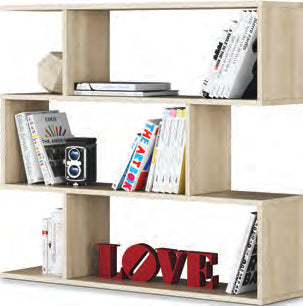 Libreria modulare bassa Athena 110 cm, 110 × 24 × 97 cm – fotografia Eurogross
