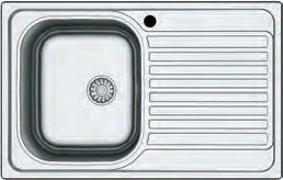 Lavello inox a incasso con vasca e gocciolatoio, foto prodotto Eurogross