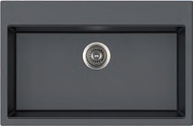 Lavello in quarzo nero Waltz da incasso 78 cm - foto Eurogross
