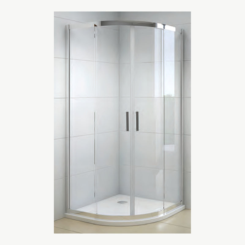 Box doccia tondo in vetro temperato trasparente e alluminio cromato, foto Eurogross; selezionare misura