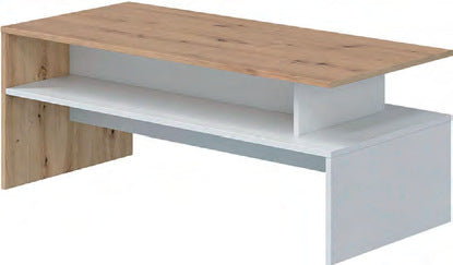 Tavolino Lyra rovere nodi e bianco Artik, 100 × 50 × 43 cm, foto catalogo Eurogross