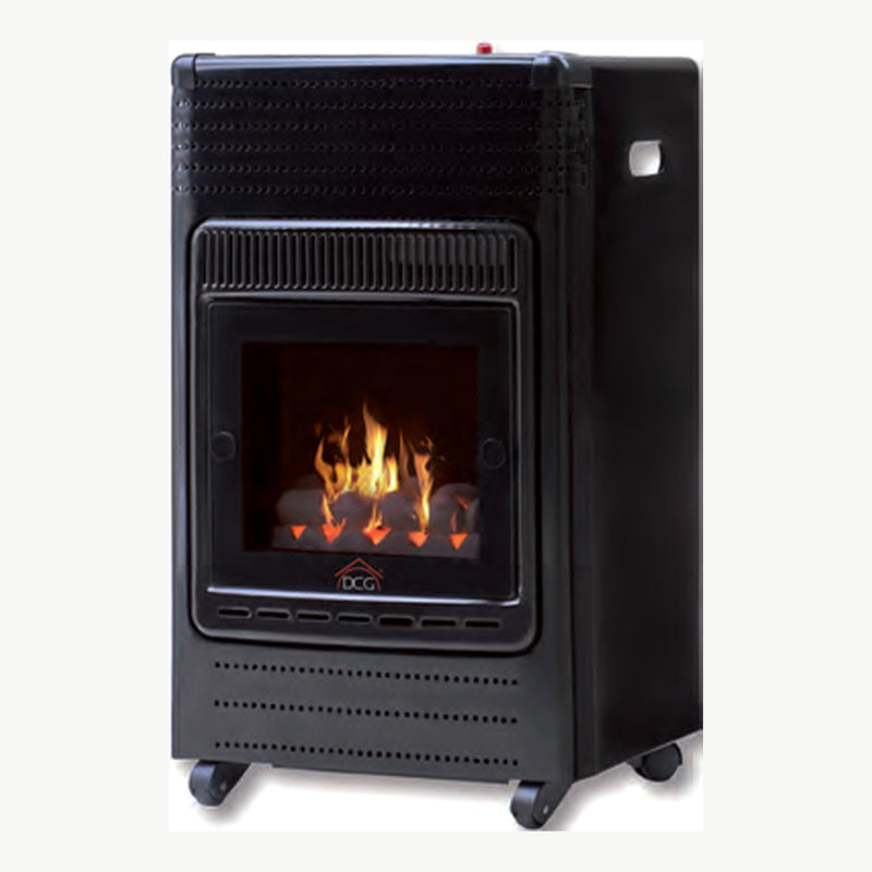 Stufa a gas DCG effetto fiamma realistico 3,4 kW — fotografia catalogo Eurogross