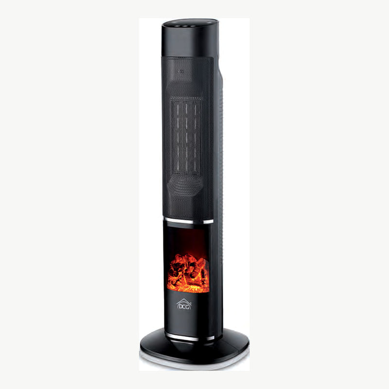 Stufa elettrica oscillante DCG effetto caminetto 2000 W — fotografia catalogo Eurogross
