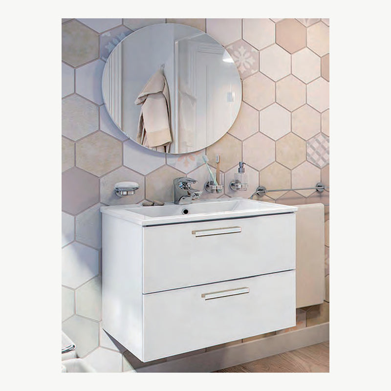 Mobile bagno sospeso Eco Kit 80 cm bianco lucido 2 cassetti — 80 × 45 × 50 cm; originale Eurogross