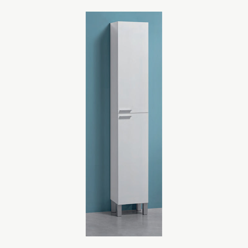 Colonna bagno bianco lucido 2 ante altezza 182 cm, vista prodotto — Eurogross