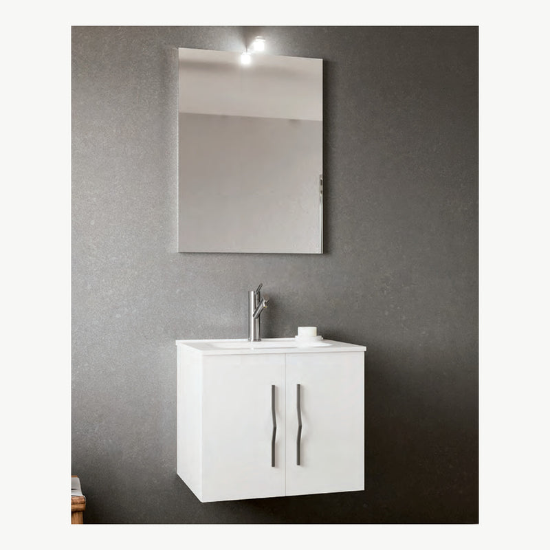 Mobile bagno sospeso Corallo 60 cm bianco perla con specchio LED | Eurogross codice MK-4052