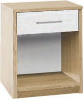 Comodino EKS075 rovere nordico e bianco Alpes - fotografia Eurogross