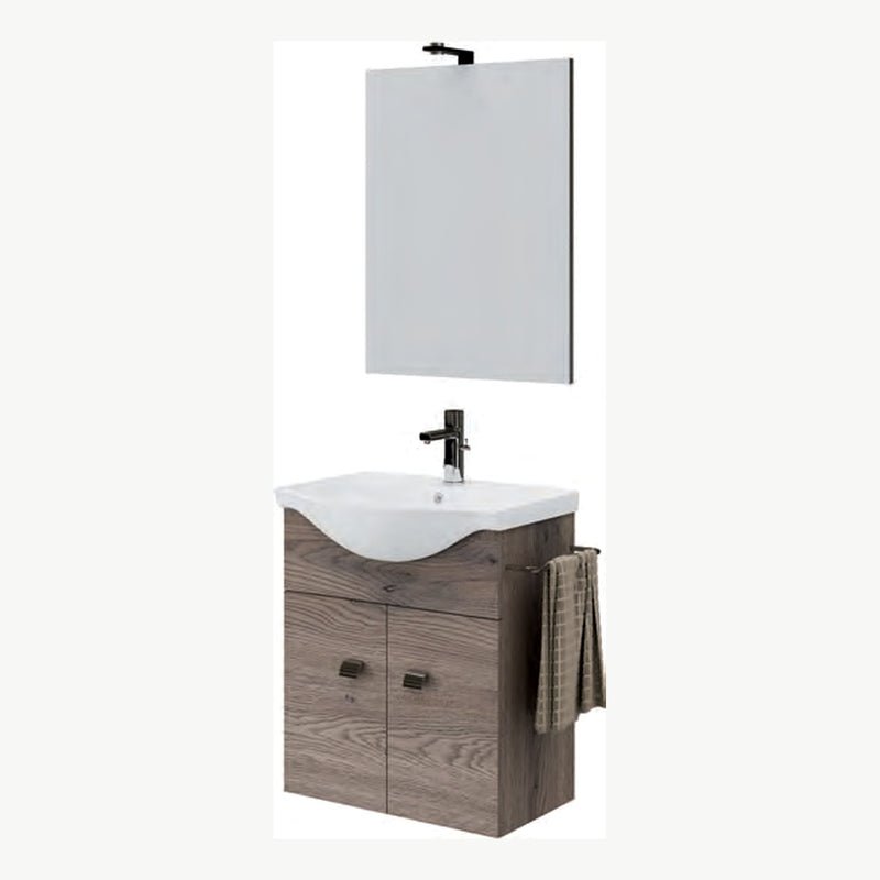 Mobile bagno Emma 57 cm noce americano con specchio LED | Eurogross codice MK-EMMA57/NA
