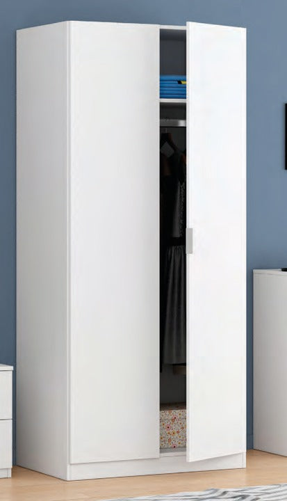 Armadio 2 ante bianco con barra appendiabiti - fotografia Eurogross