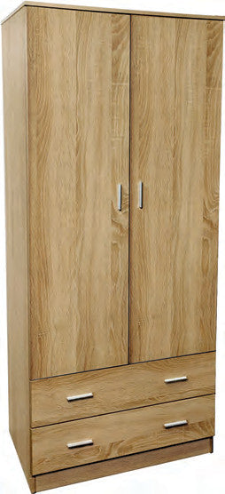 Armadio Space 80 2 ante e 2 cassetti rovere nordico - fotografia Eurogross