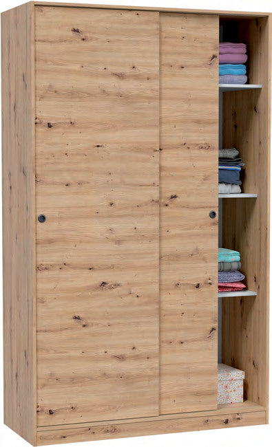 Armadio due ante scorrevoli rovere nodi 120×50×200 cm