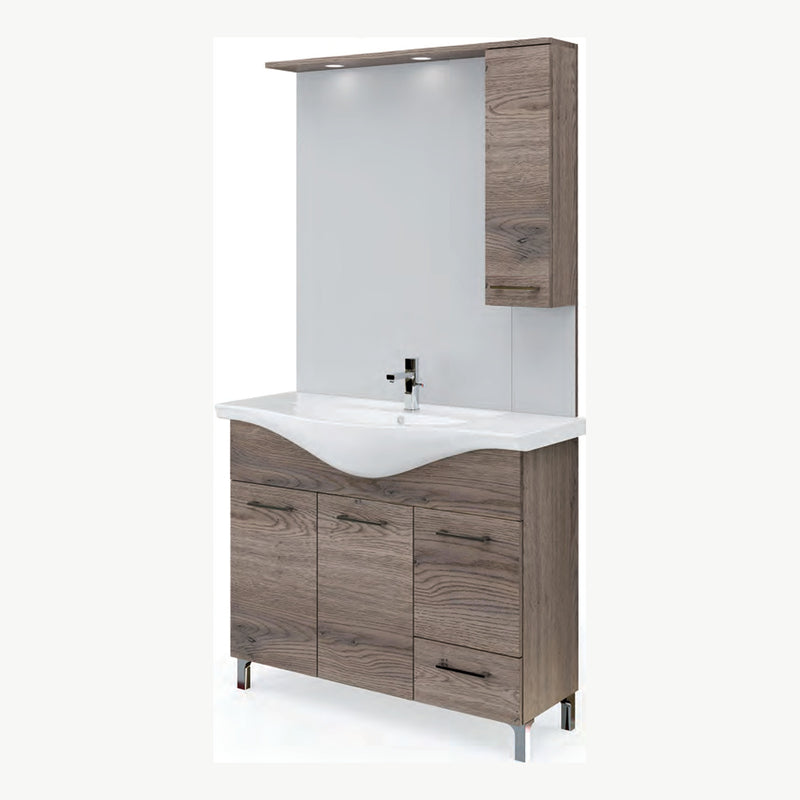 Mobile bagno Venere 85 cm noce americano con specchio LED — foto originale Eurogross, Noce americano