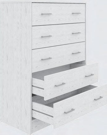 Cassettiera Wide 8821 5 cassetti rovere nordico e bianco Alpes - fotografia Eurogross